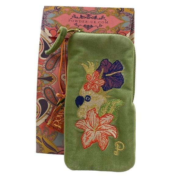 Velvet Cockatoo Sunglasses Pouch will have you feeling glam. Green - Picture 1 of 6